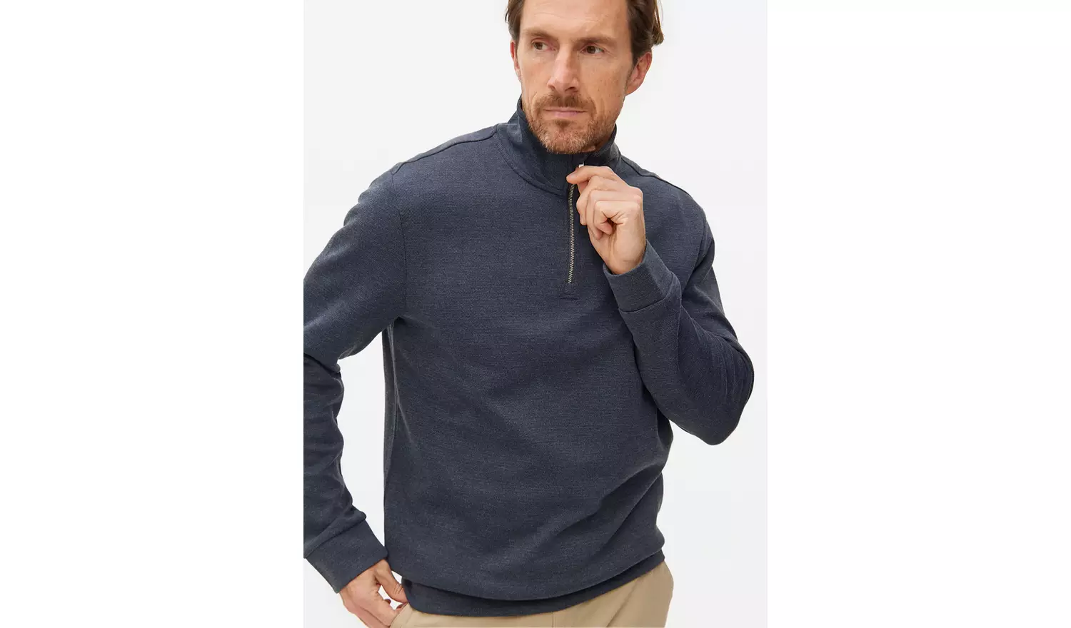 Elevated Navy Half-Zip Sweatshirt XL