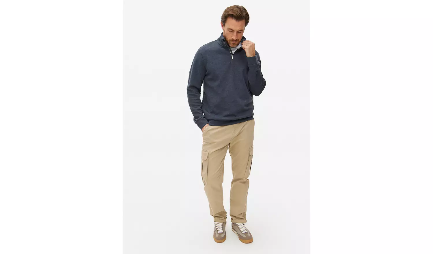 Elevated Navy Half-Zip Sweatshirt L