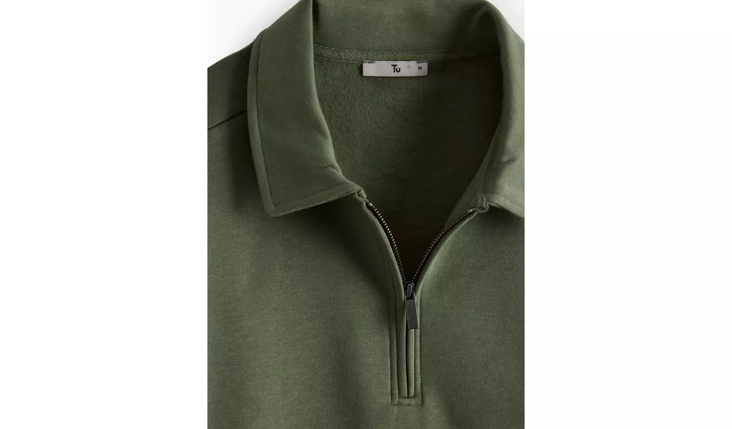Khaki Quarter Zip Sweatshirt L