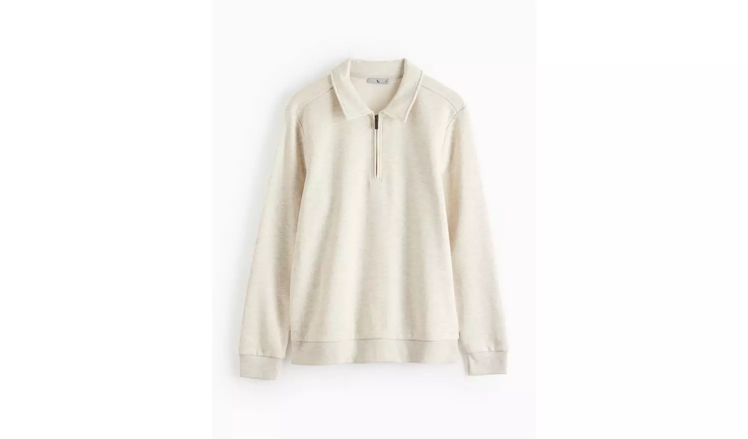 Cream Quarter Zip Sweatshirt S