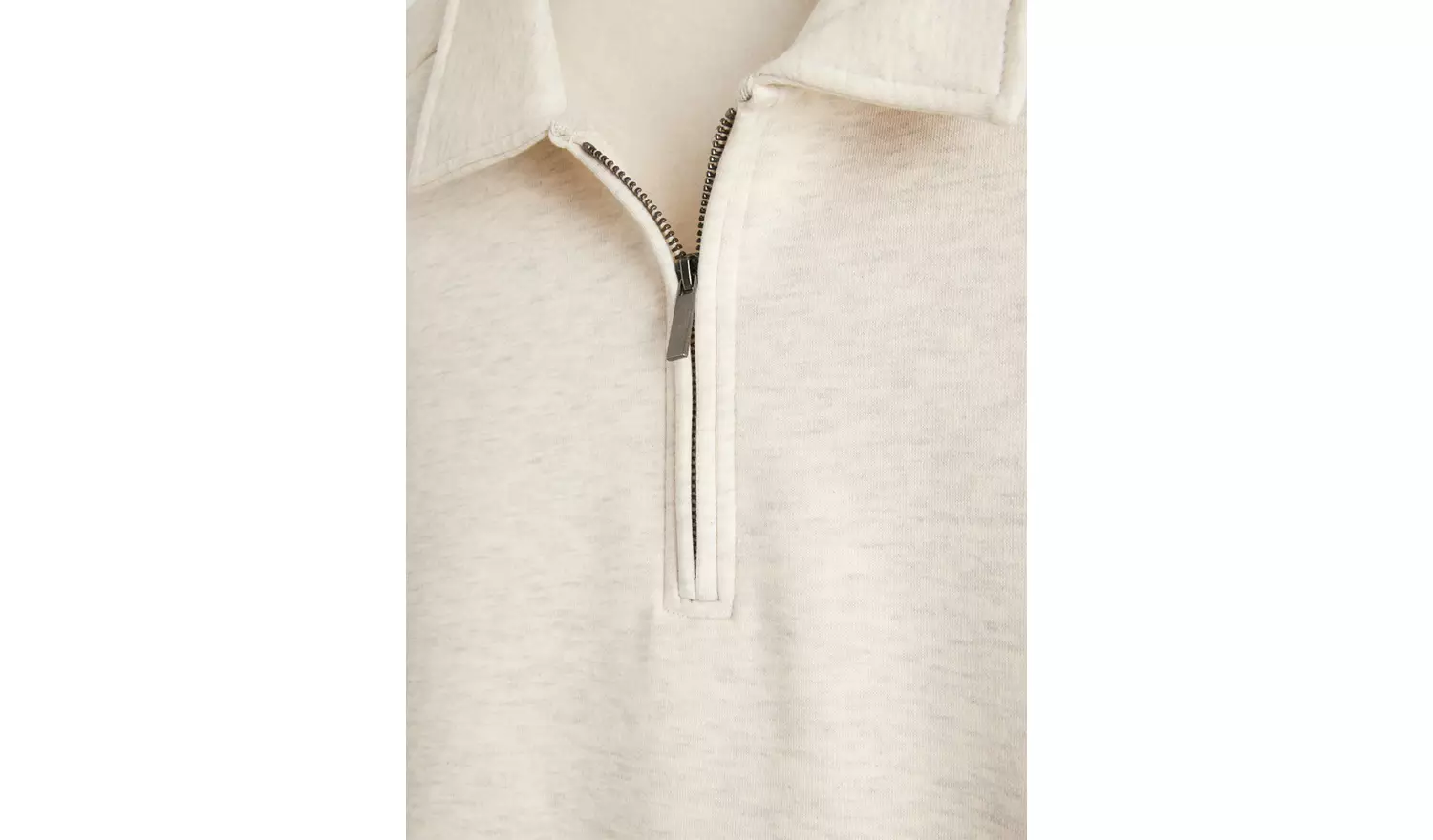 Cream Quarter Zip Sweatshirt S