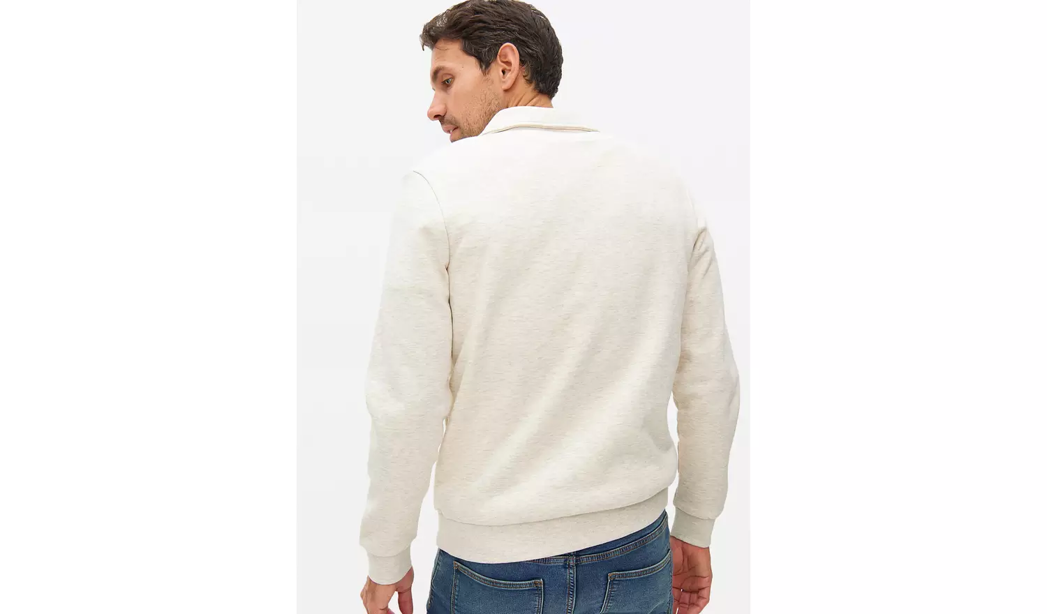 Cream Quarter Zip Sweatshirt S