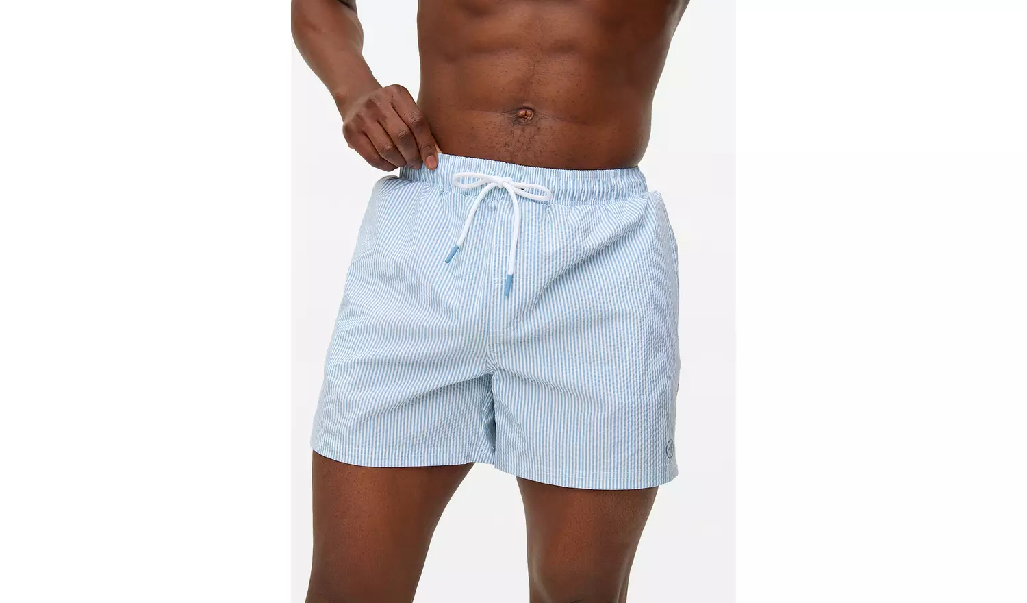 Blue Stripe Seersucker Swim Shorts XL