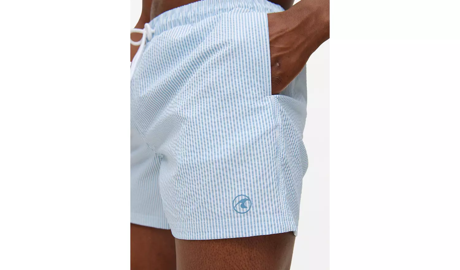 Blue Stripe Seersucker Swim Shorts XXXL