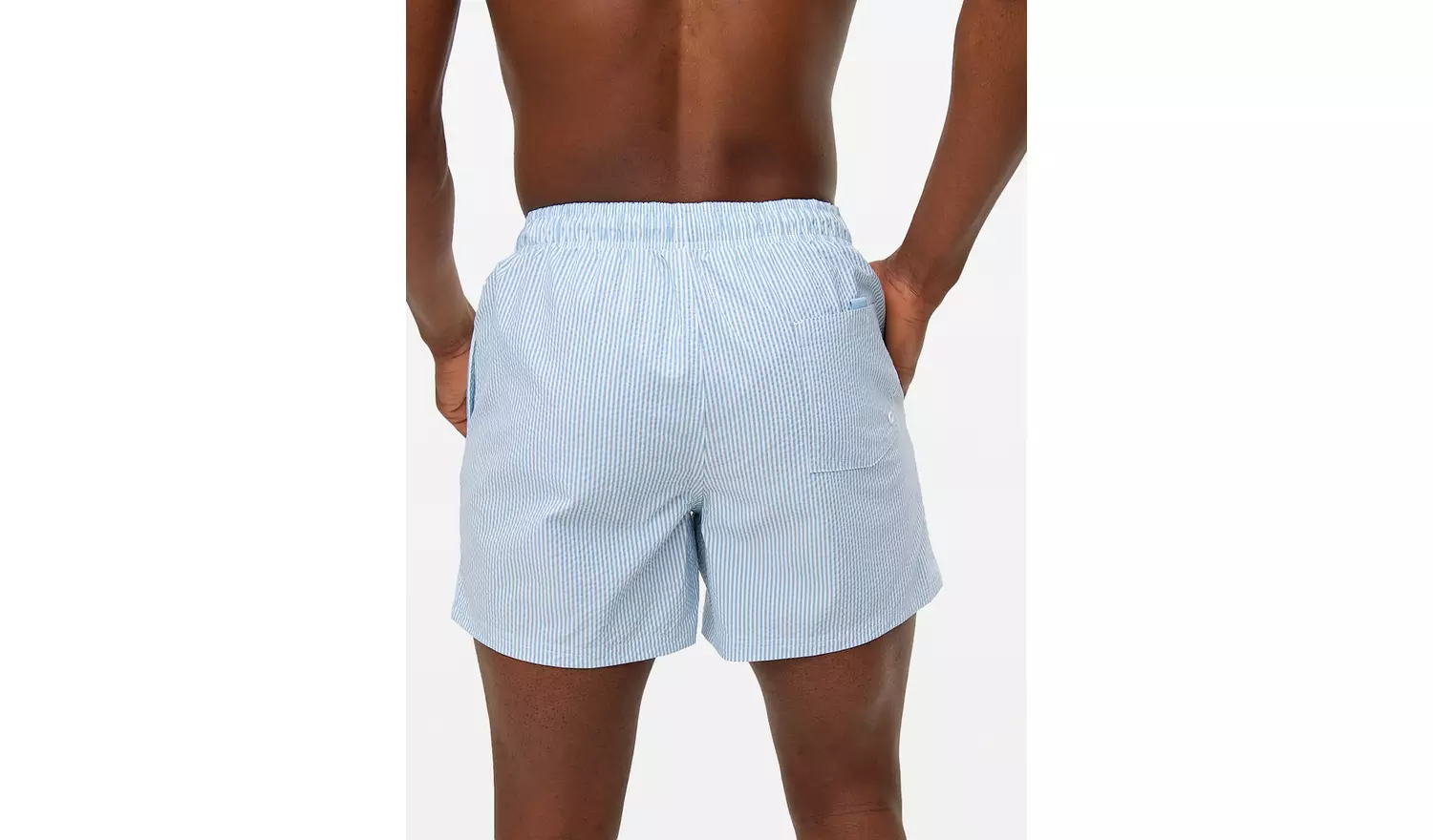 Blue Stripe Seersucker Swim Shorts XXL