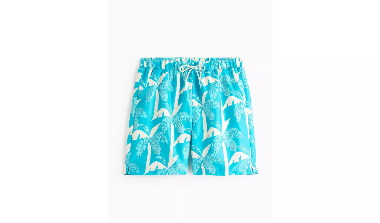 Blue Palm Print Swim Shorts XS