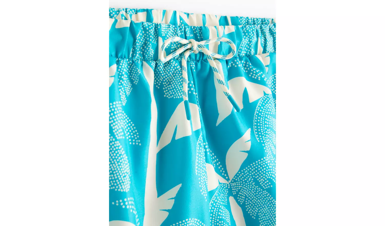 Blue Palm Print Swim Shorts S