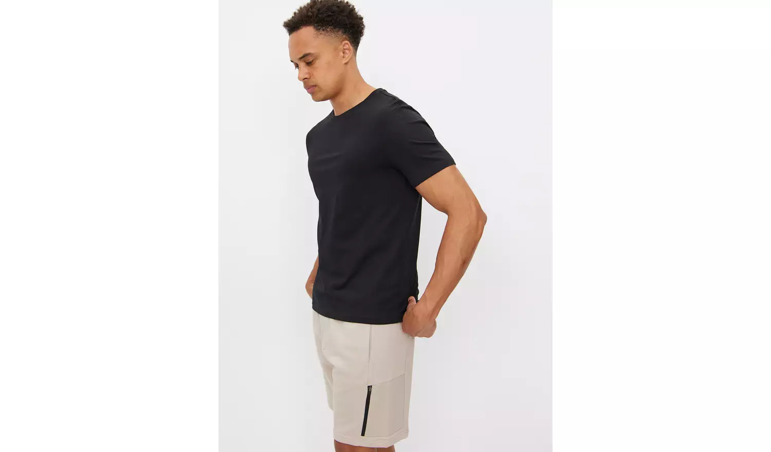 Black Plain Core Short Sleeve T-Shirt XL