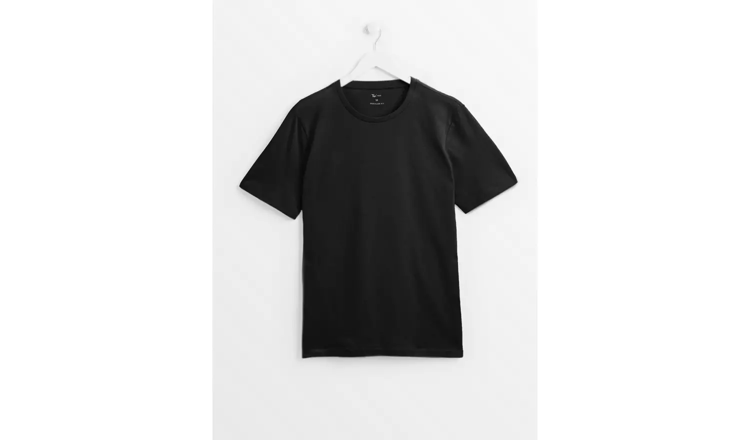 Black Plain Core Short Sleeve T-Shirt M