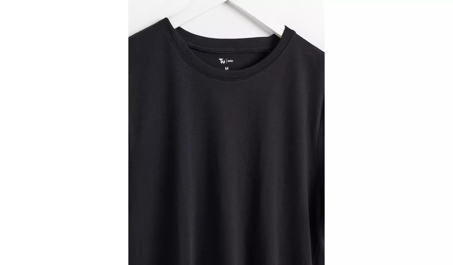 Black Plain Core Short Sleeve T-Shirt M