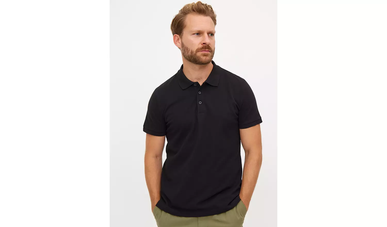 Black Pique Polo Shirt XXL