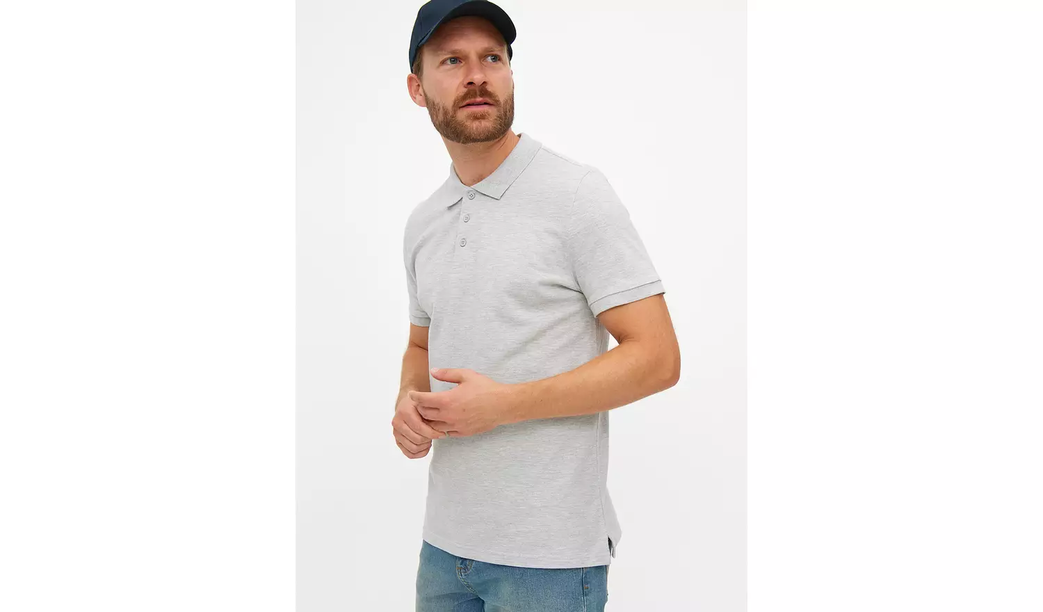 Grey Pique Polo Shirt XXXL