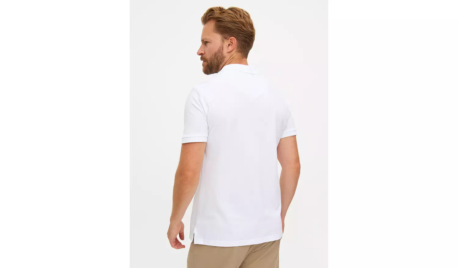 White Pique Polo Shirt M