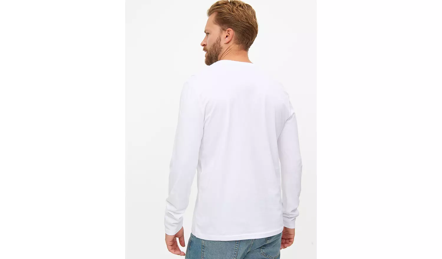 Plain White Long Sleeve T-Shirt M