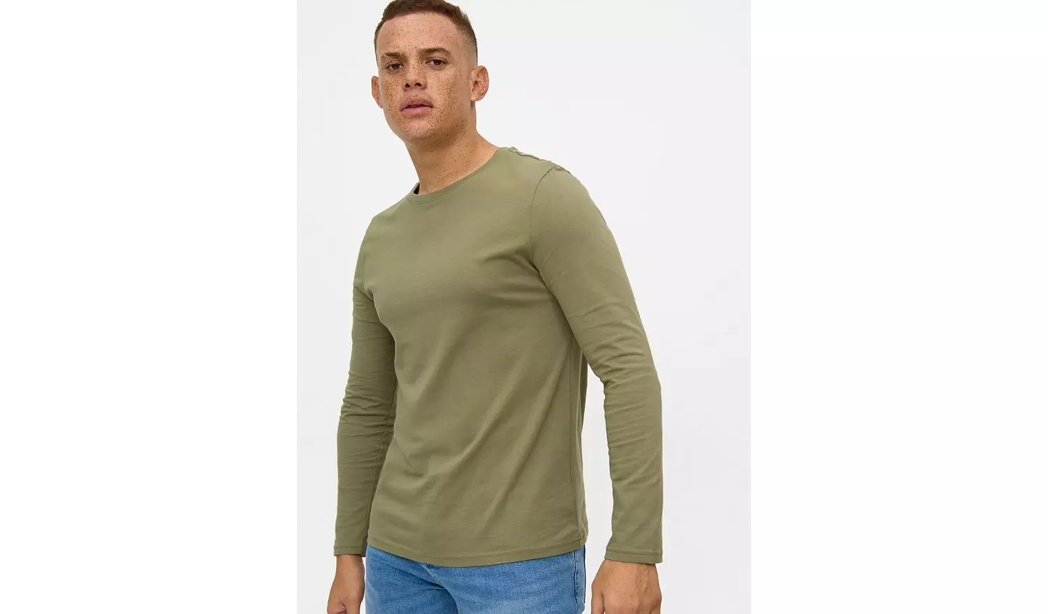 Plain Khaki Long Sleeve T-Shirt XXL