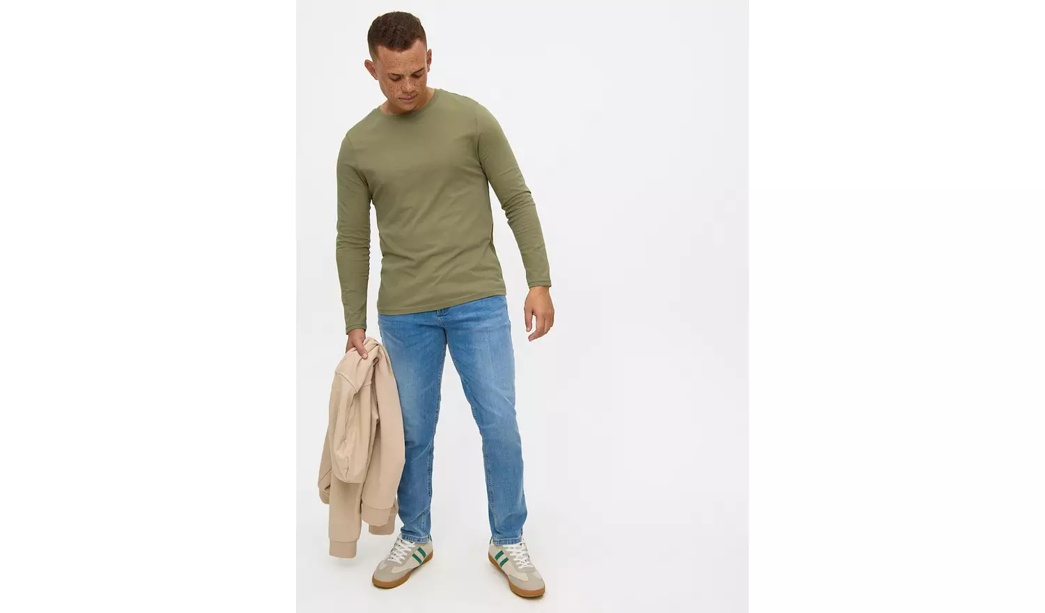 Plain Khaki Long Sleeve T-Shirt XXXXL