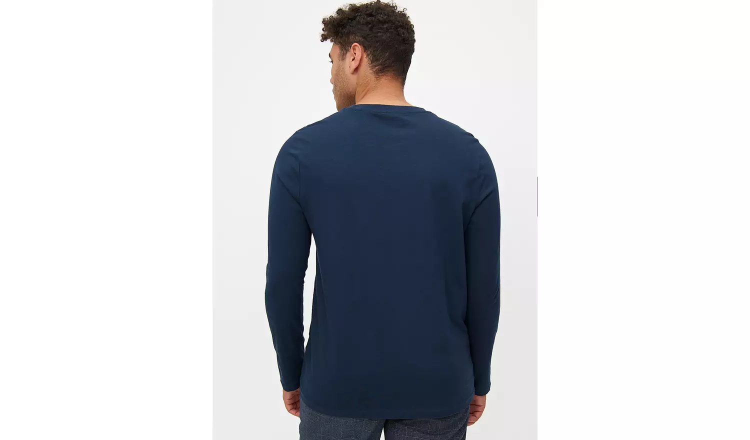Plain Navy Long Sleeve T-Shirt XXXL