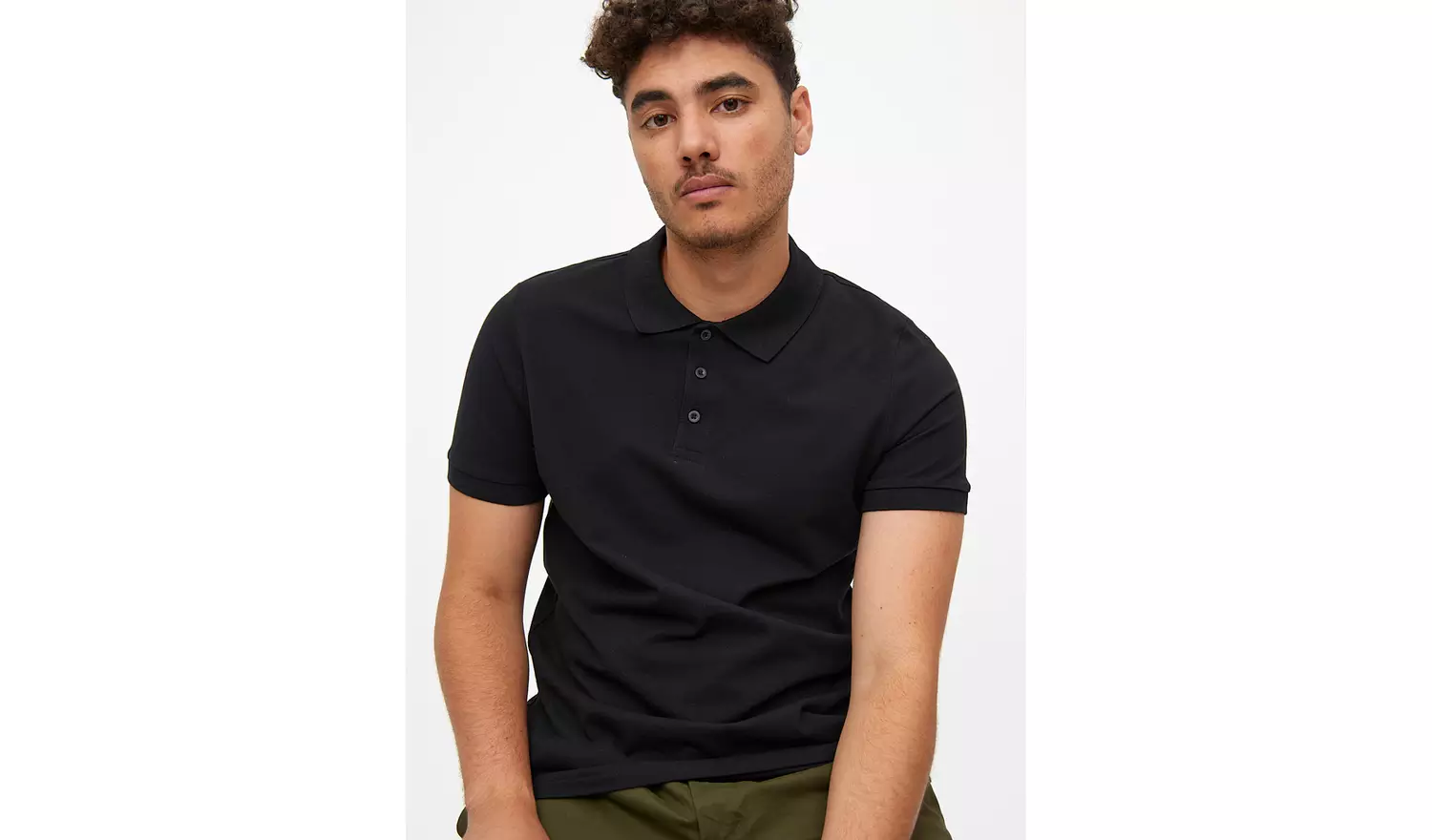 Black & White Pique Polo Shirt 2 Pack M