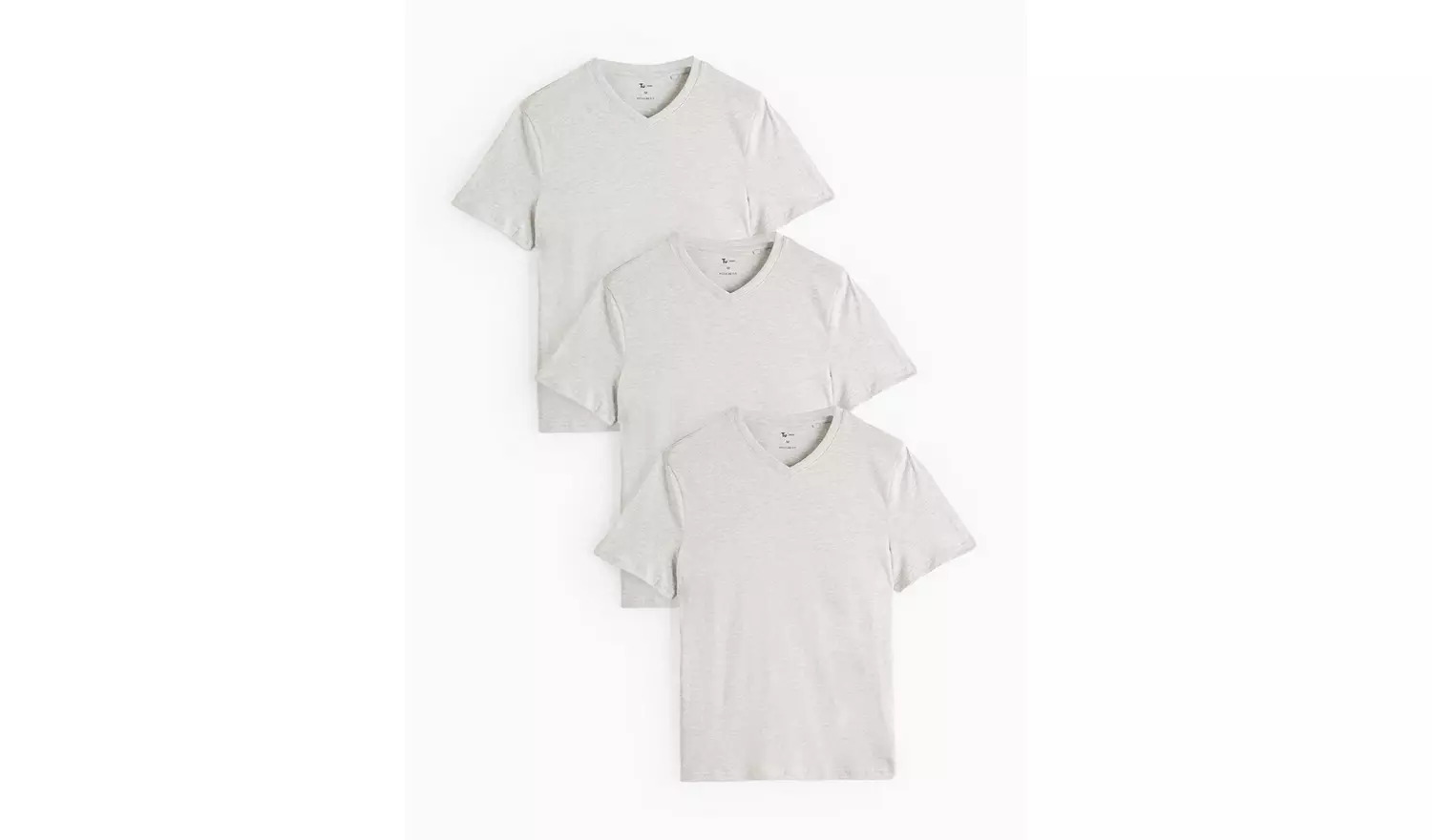 Grey Marl Core Short Sleeve T-Shirt 3 Pack S
