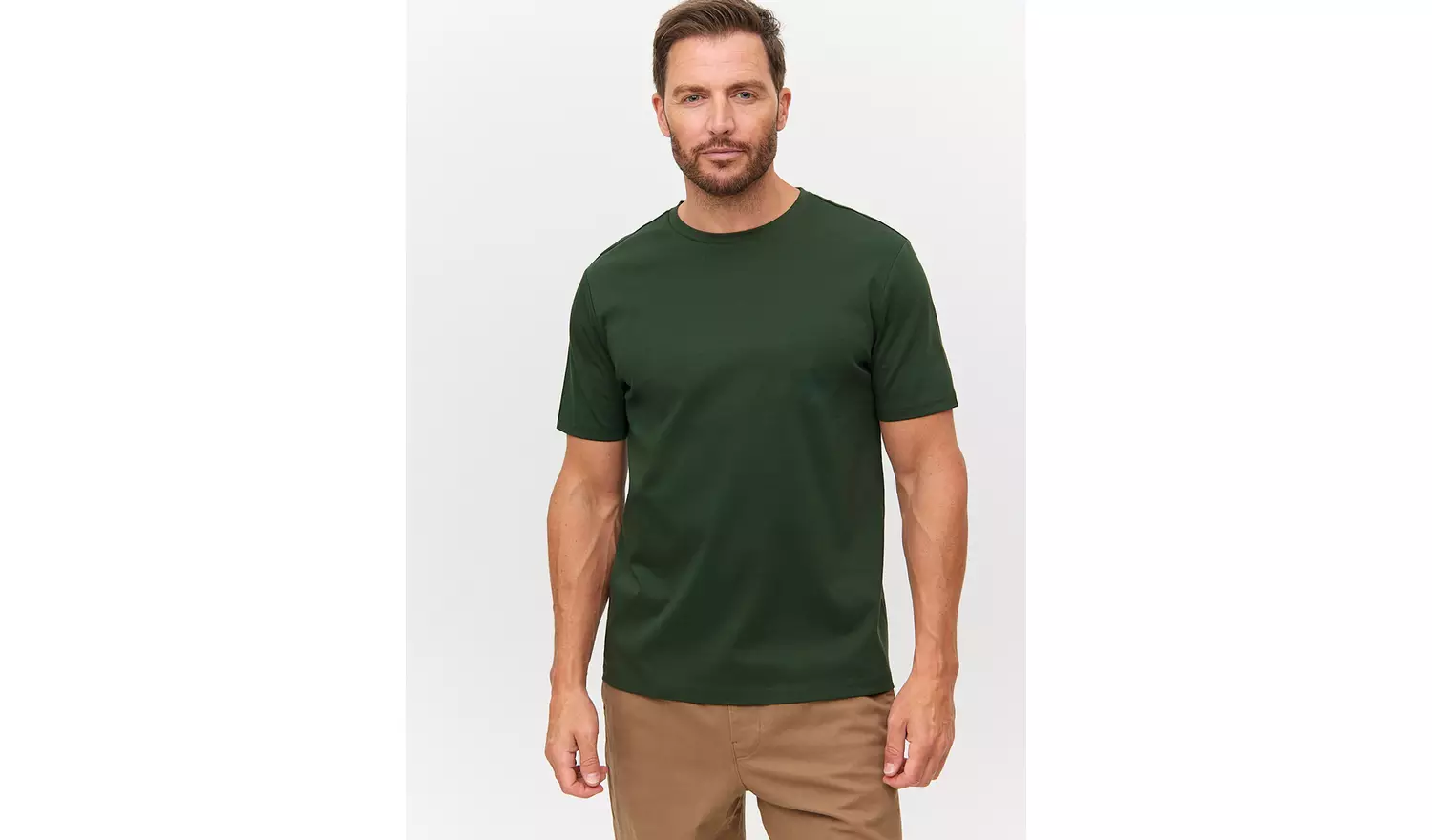 Mercerised Khaki Green Crew Neck T-Shirt XXXXL