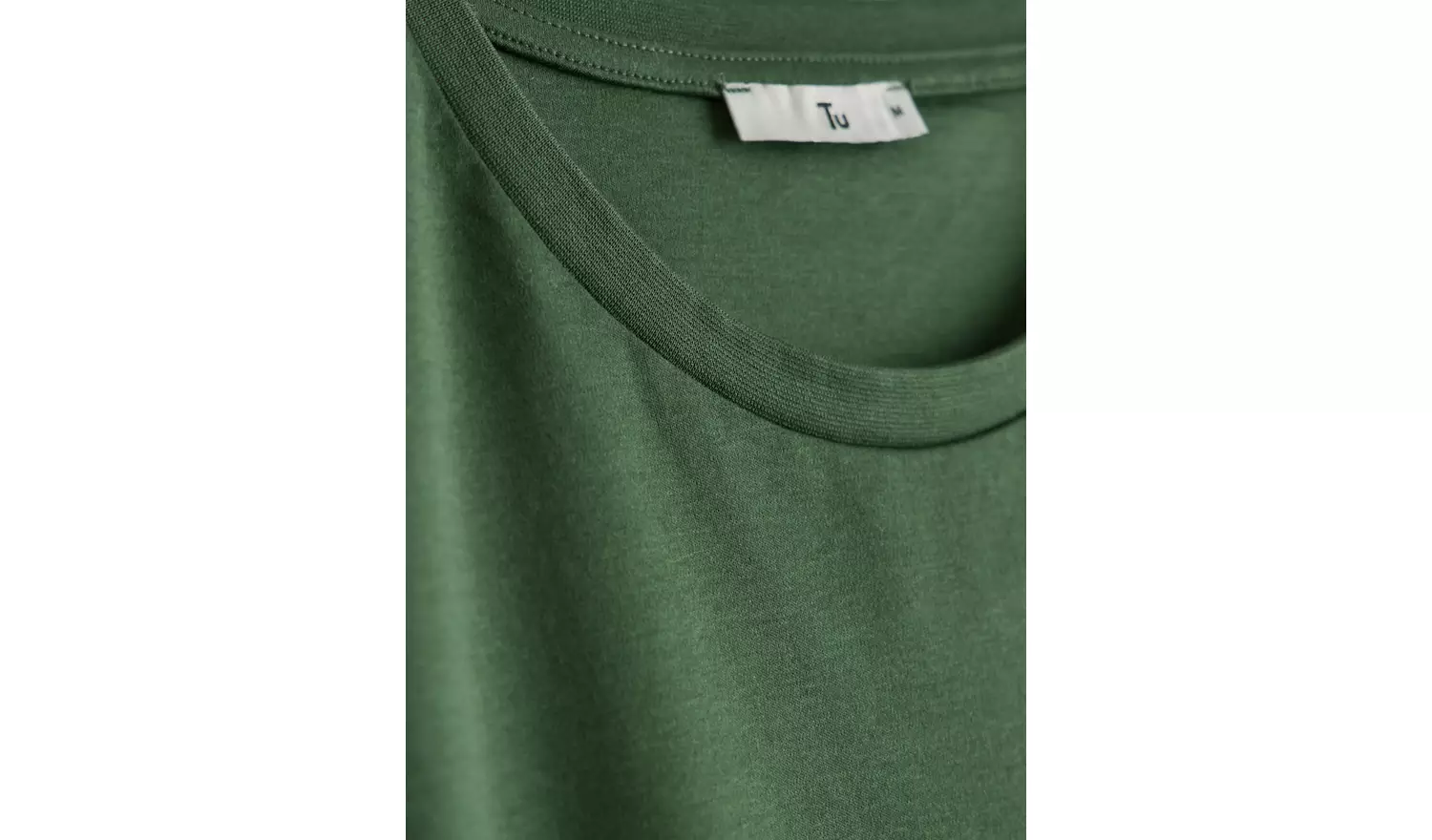 Mercerised Khaki Green Crew Neck T-Shirt M