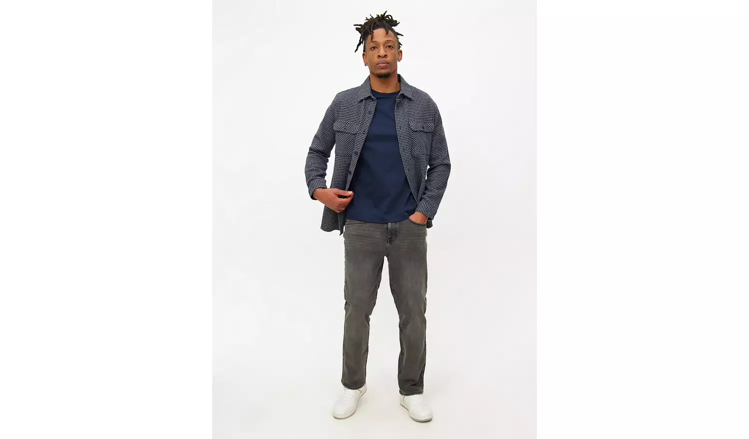 Mercerised Navy Crew Neck T-Shirt L