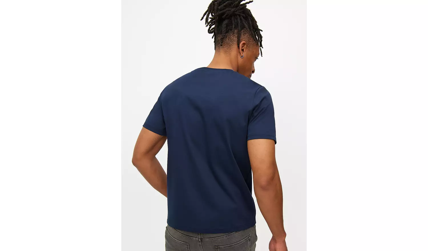 Mercerised Navy Crew Neck T-Shirt XL