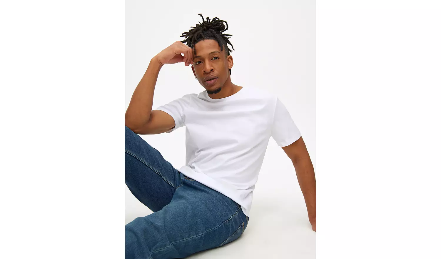 Mercerised White Crew Neck T-Shirt S