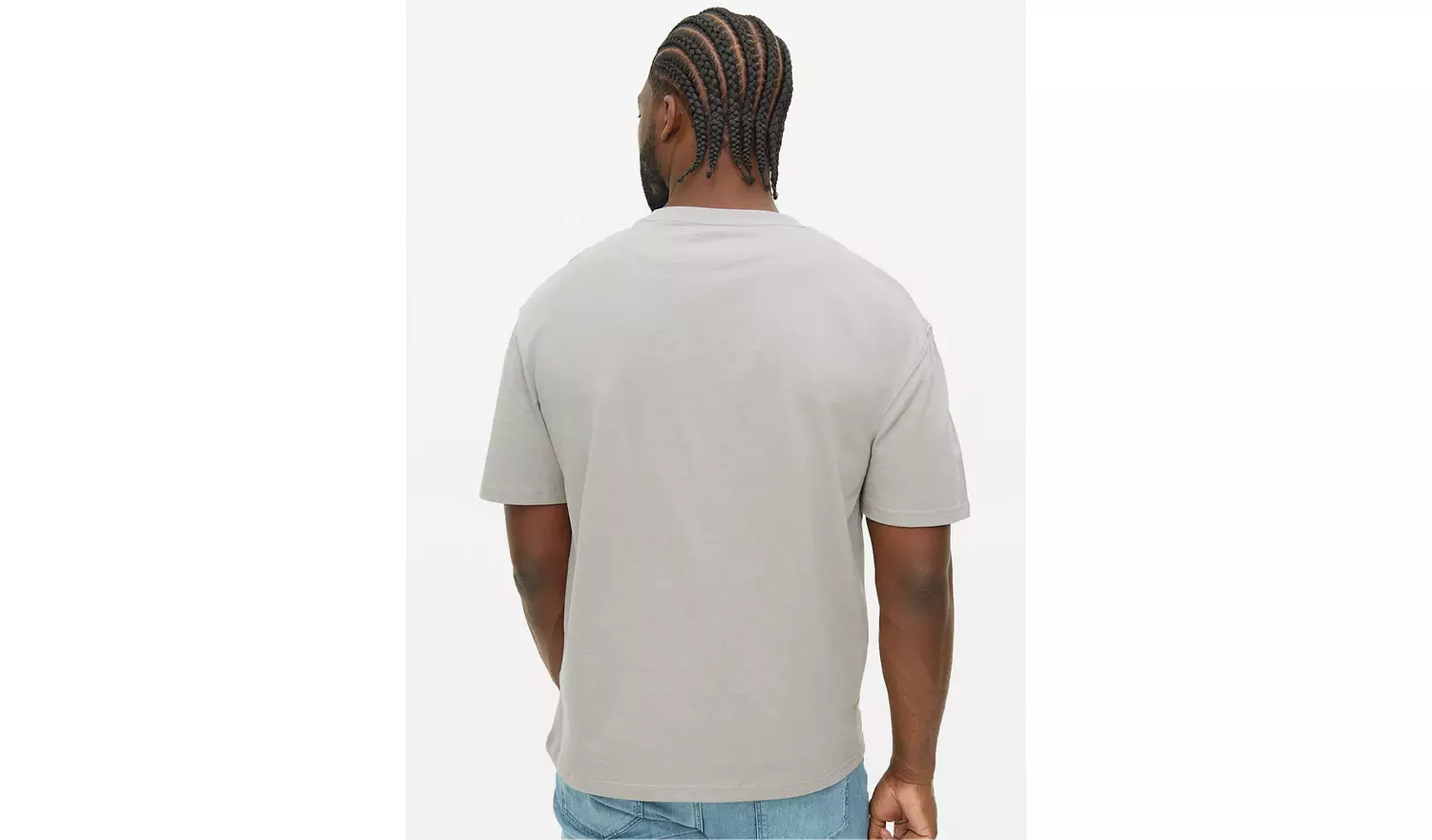 Grey Relaxed Fit Pocket T-Shirt S