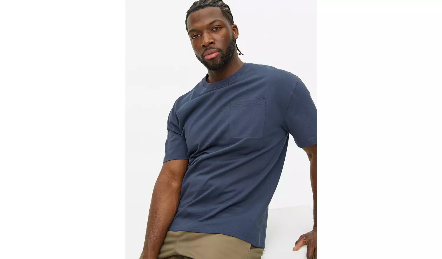 Navy Relaxed Fit Pocket T-Shirt XXXL