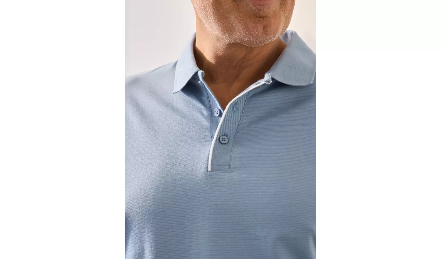 UNION WORKS Blue Tipped Jersey Polo Shirt L