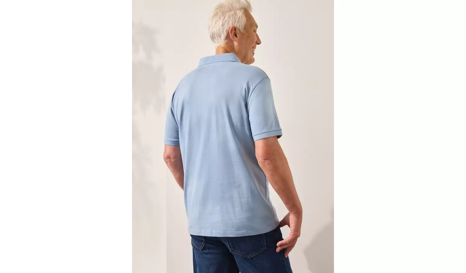 UNION WORKS Blue Tipped Jersey Polo Shirt L