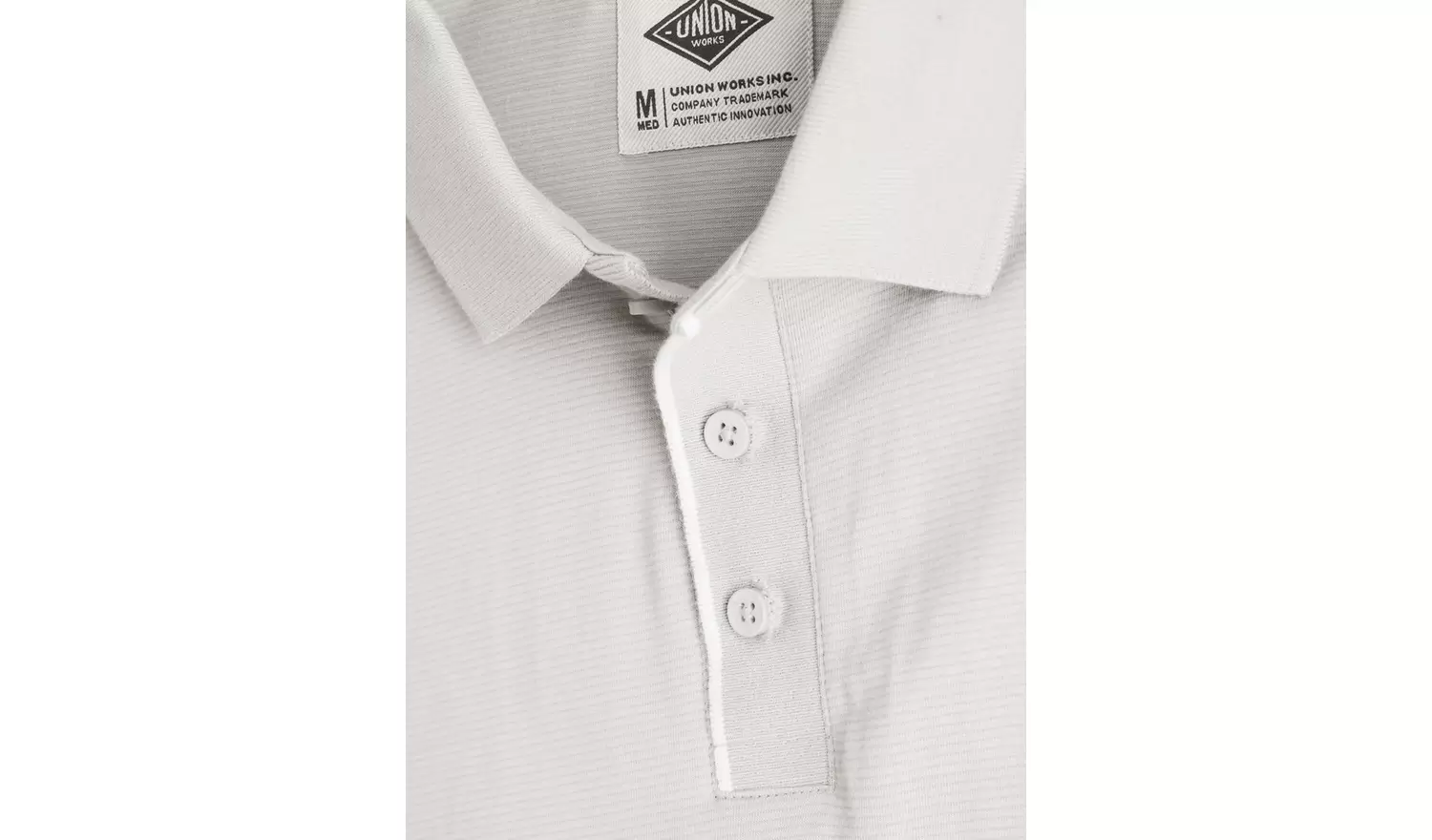 UNION WORKS Light Grey Tipped Jersey Polo Shirt XXXL
