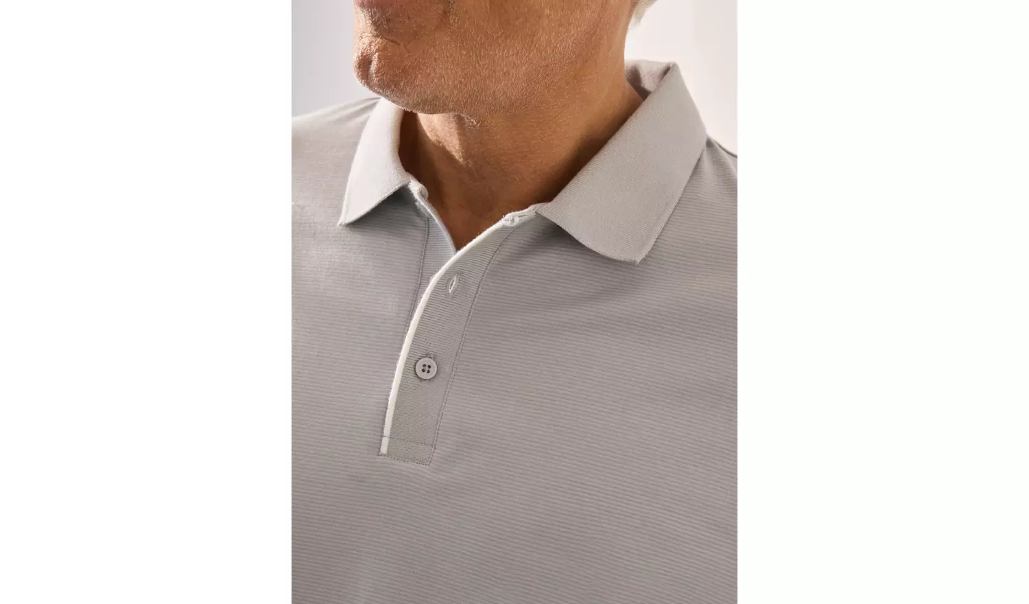 UNION WORKS Light Grey Tipped Jersey Polo Shirt XXXL