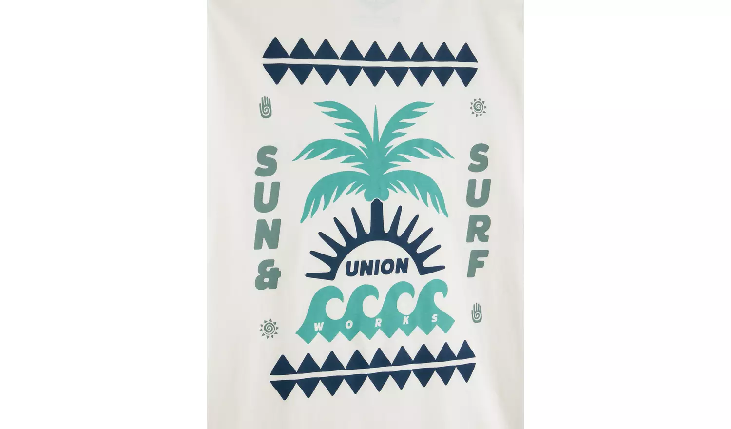 UNION WORKS Wave Graphic Crew T-Shirt L