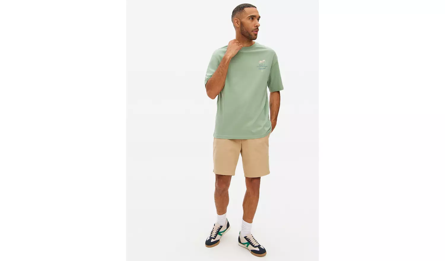 Green Espanol Relaxed Fit Graphic T-Shirt M