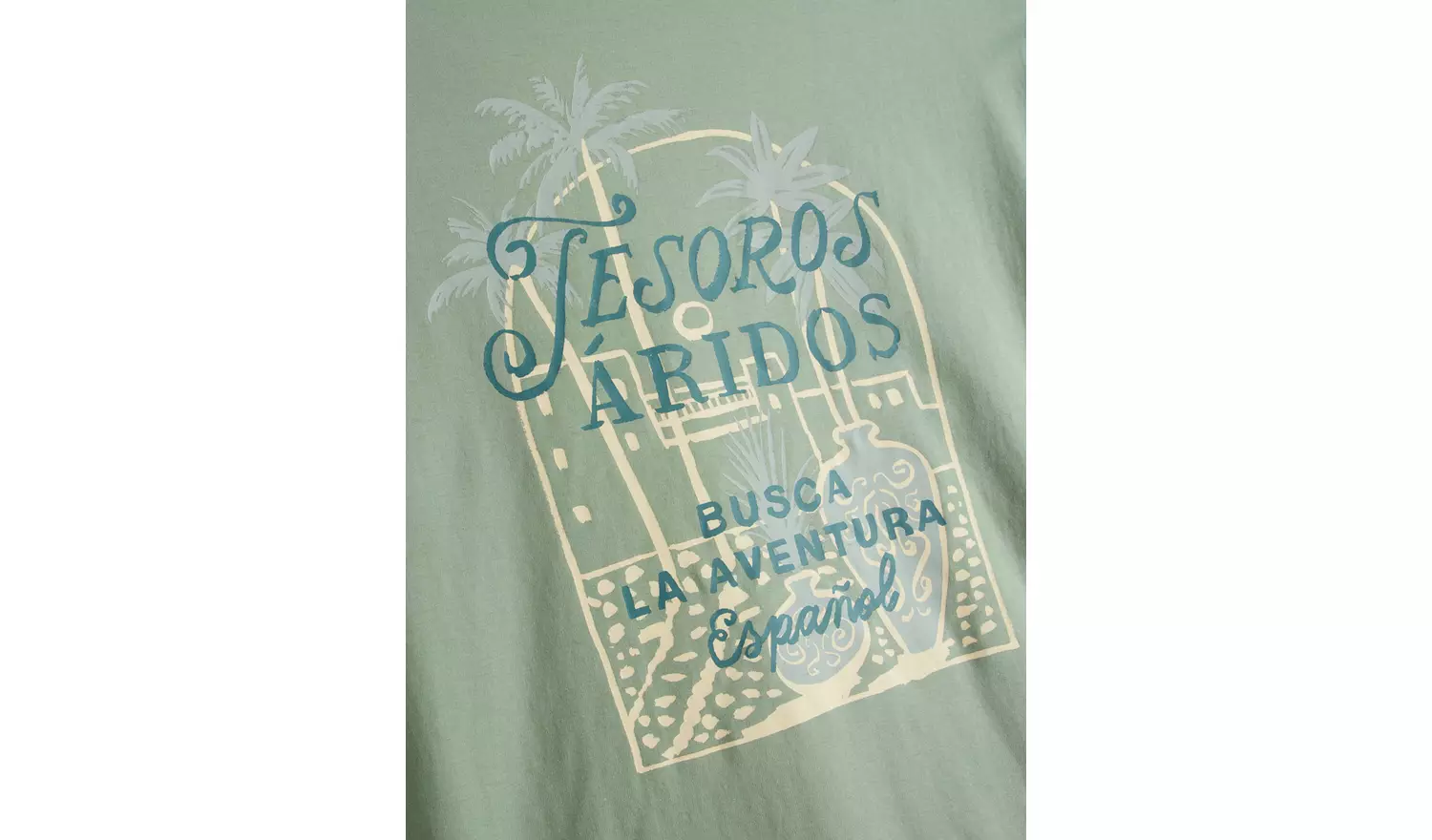 Green Espanol Relaxed Fit Graphic T-Shirt M