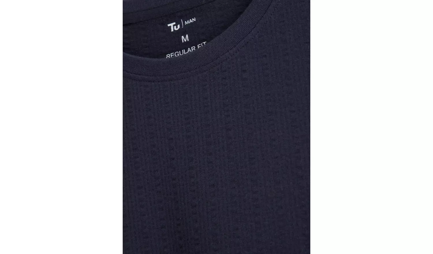 Navy Seersucker Short Sleeve T-Shirt XXXL