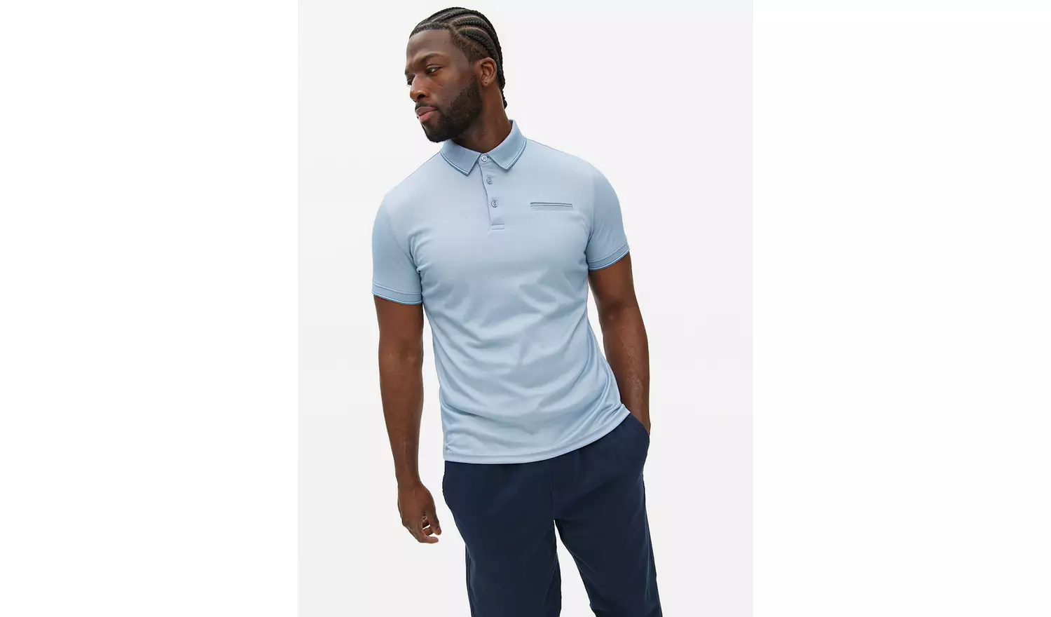 Blue Two Tone Polo Shirt XL