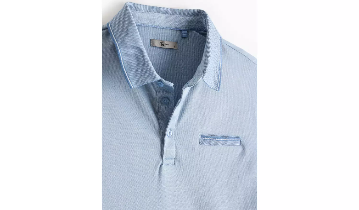 Blue Two Tone Polo Shirt S