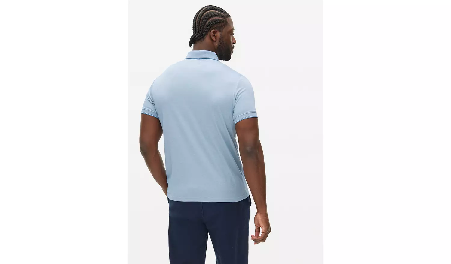 Blue Two Tone Polo Shirt S
