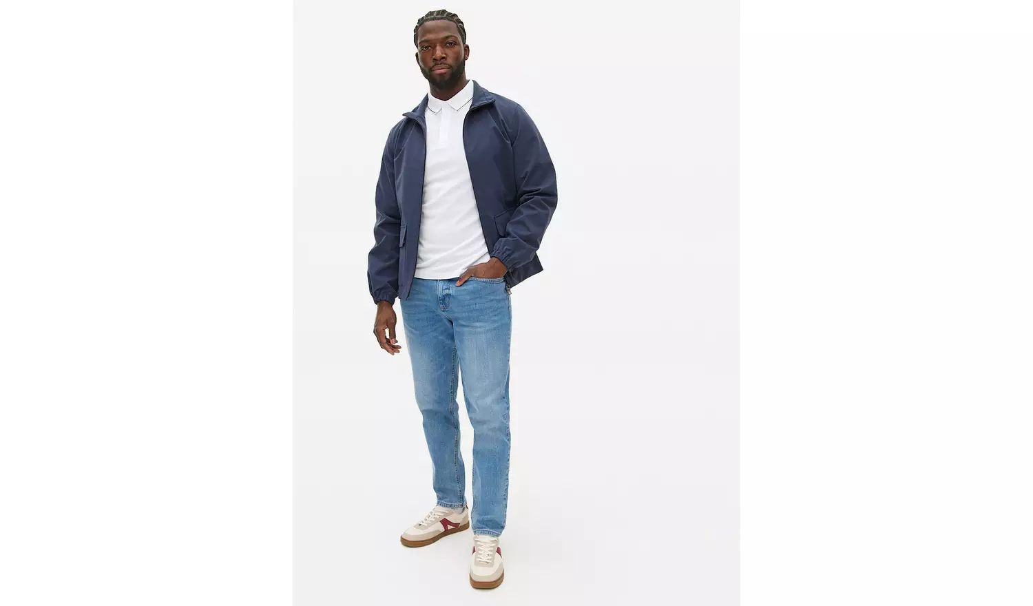 White Two Tone Polo Shirt XL