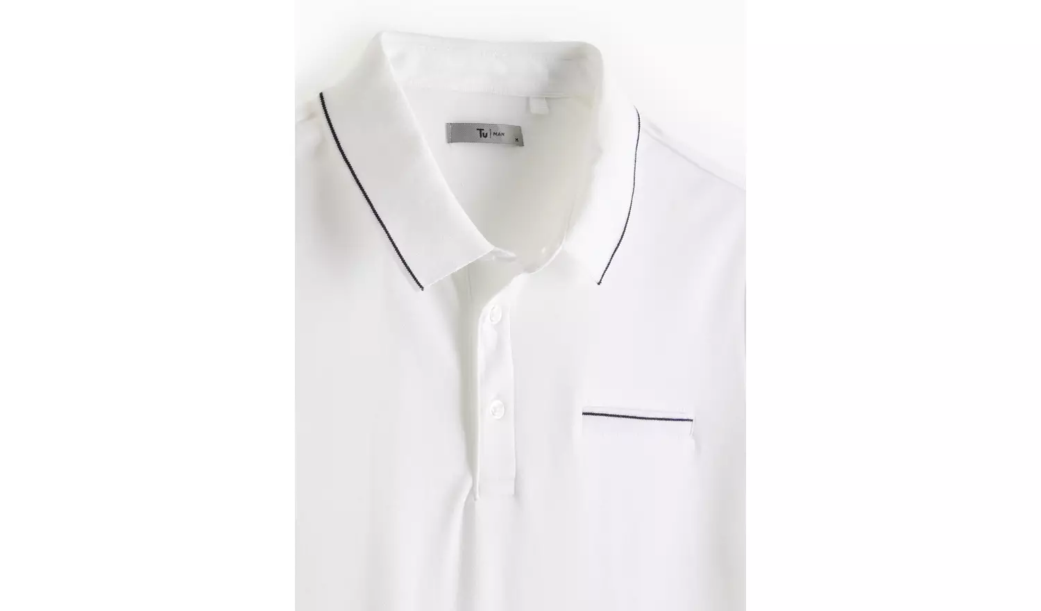 White Two Tone Polo Shirt XXXL