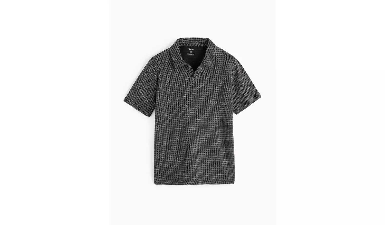 Black Revere Collar Polo Shirt L