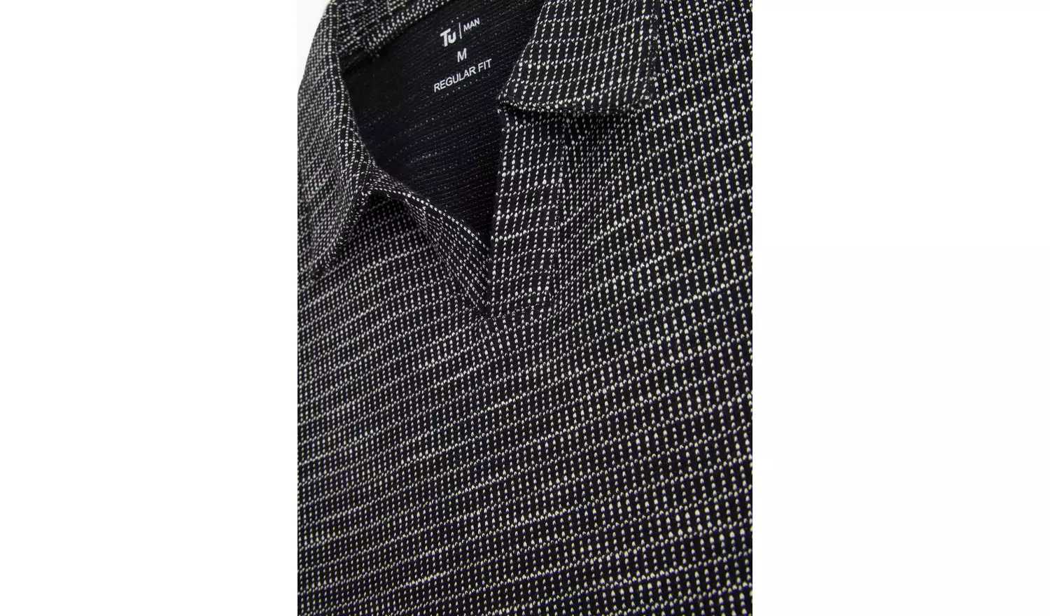 Black Revere Collar Polo Shirt L