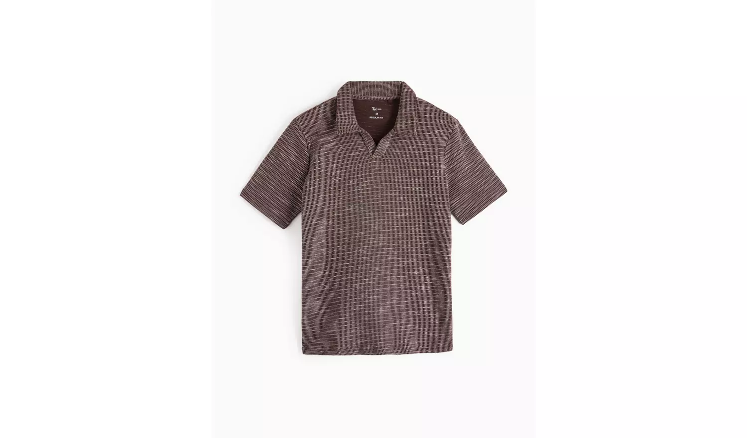 Brown Revere Collar Polo Shirt L
