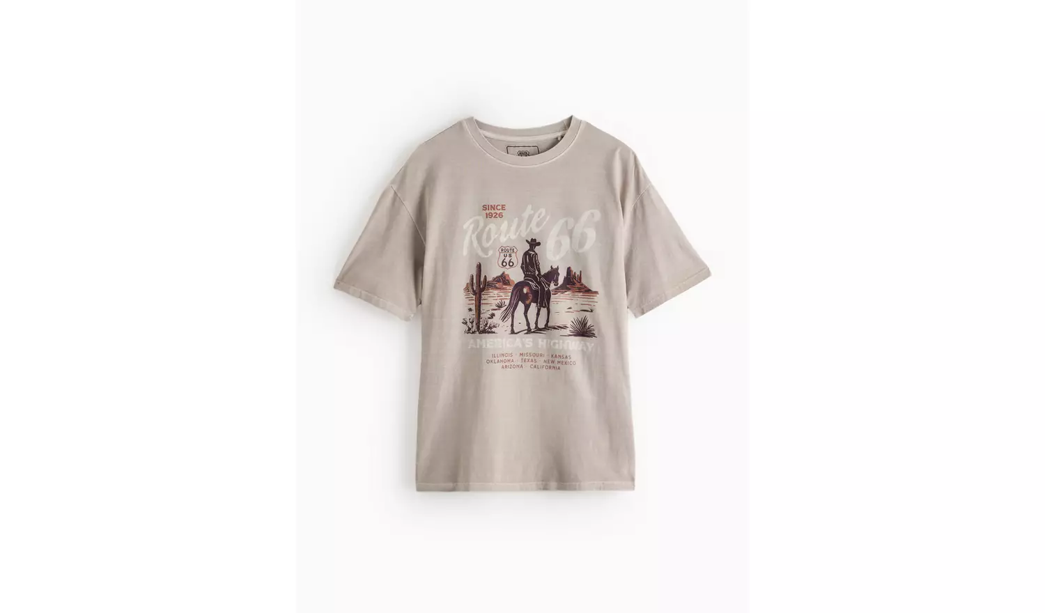 Grey Route 66 Western Graphic T-Shirt XL