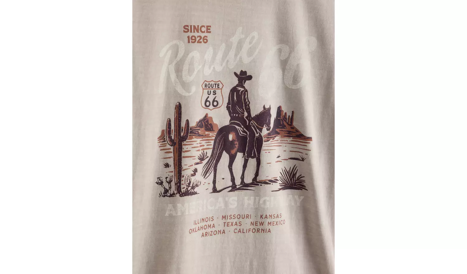Grey Route 66 Western Graphic T-Shirt XL