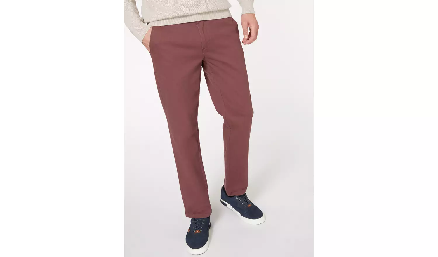 Purple Straight Fit Chinos With Stretch - W44 L34