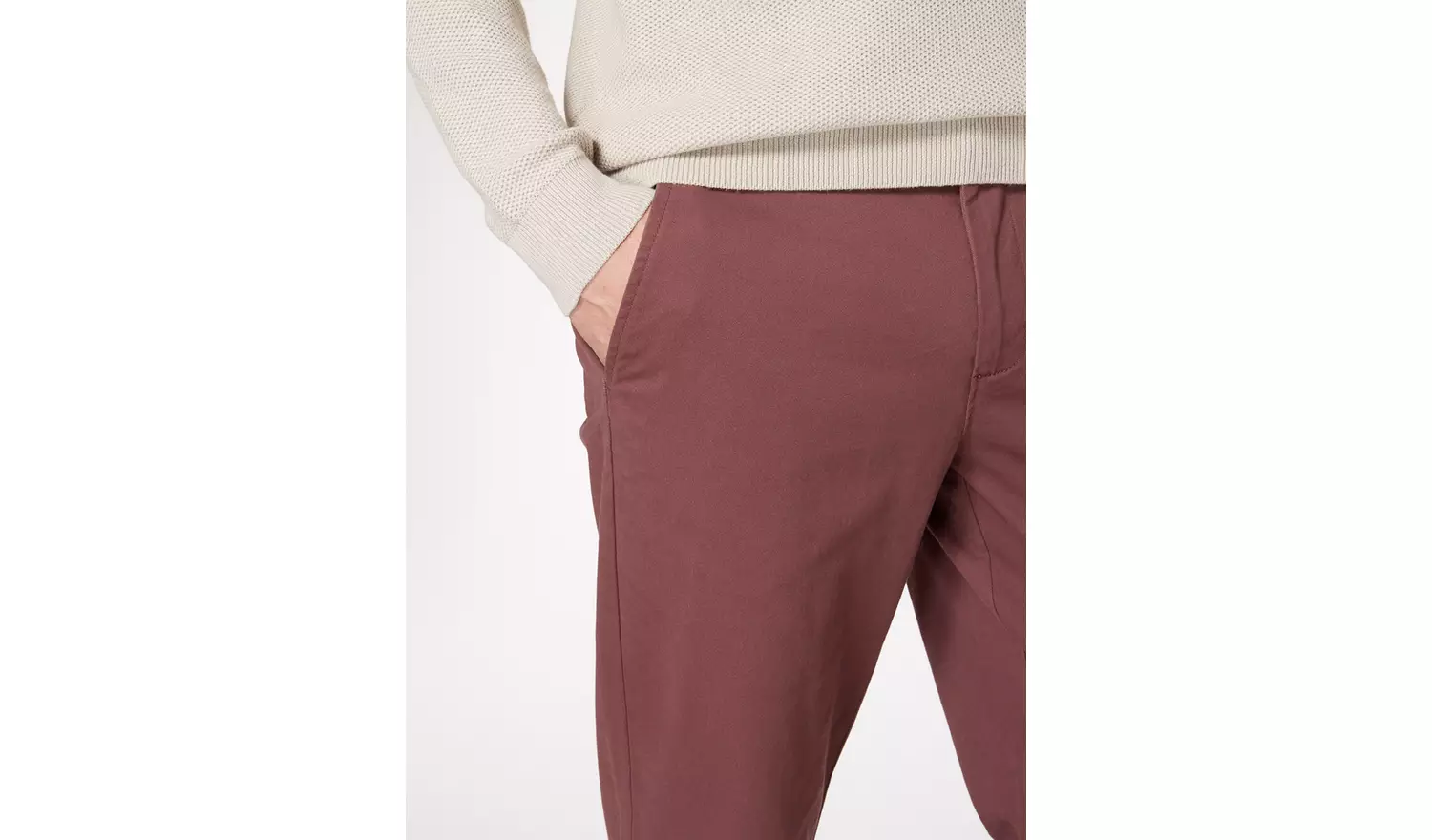 Purple Straight Fit Chinos With Stretch - W50 L32